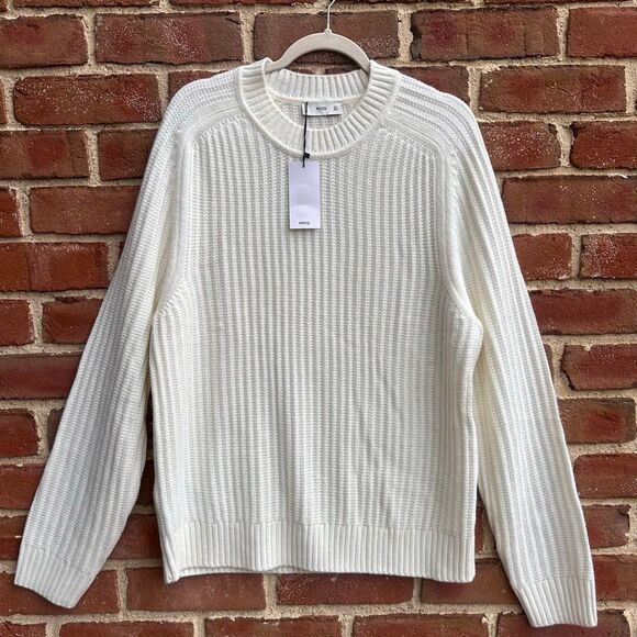 MANGO MAN Sweater 'Joel' in Wool White size large NWT - Picture 2 of 9